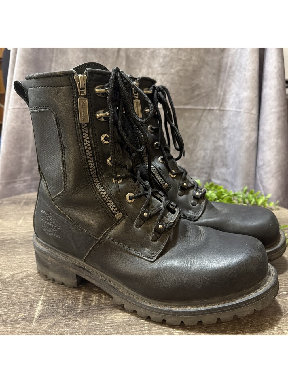 MILWAUKEE FREEDOM FLEX ACCELERATOR MB416 Men's Black Biker Boot size 11EE